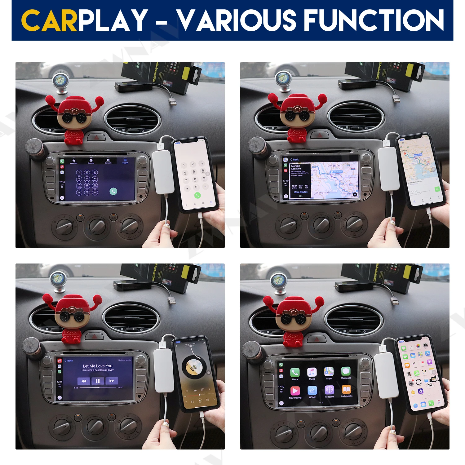 Carlinkit USB Smart Link Apple CarPlay ключ для Android GPS плеер мультимедийный стерео мини Carplay