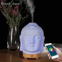 Wifi Control Air Humidifier Aroma Essential Oil Diffuser 7 Colors LED Night Light Cool Buddha Mist Maker Aromatherapy For Home