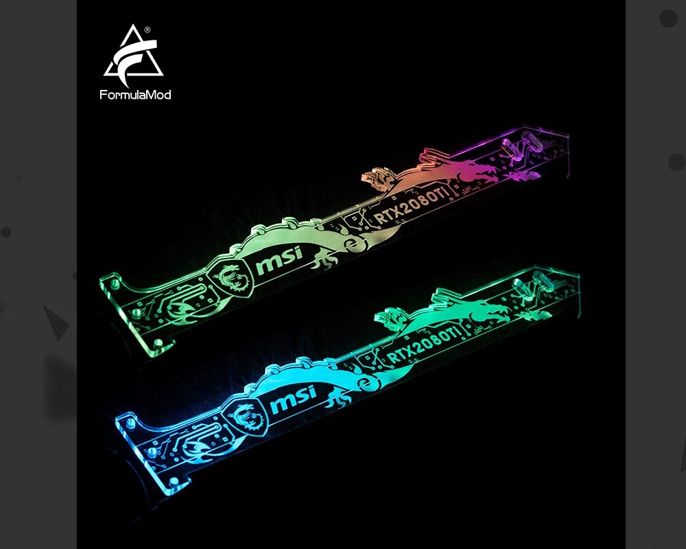 FormulaMod Fm-QJD, RGB блок GPU акриловые кронштейны, декоративные пластины GPU держатель, 5 v 3 Pin RGB синхронизация материнская плата освещение