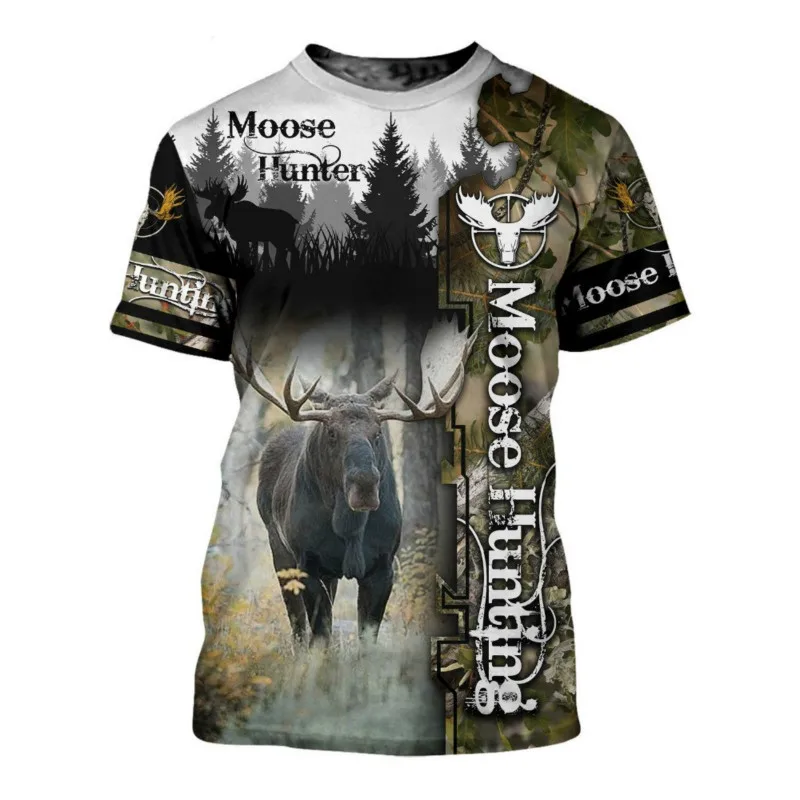 

Animal deer 3D printing T-shirt men's Harajuku fashion short-sleeved shirt summer streetwear unisex 2021 new