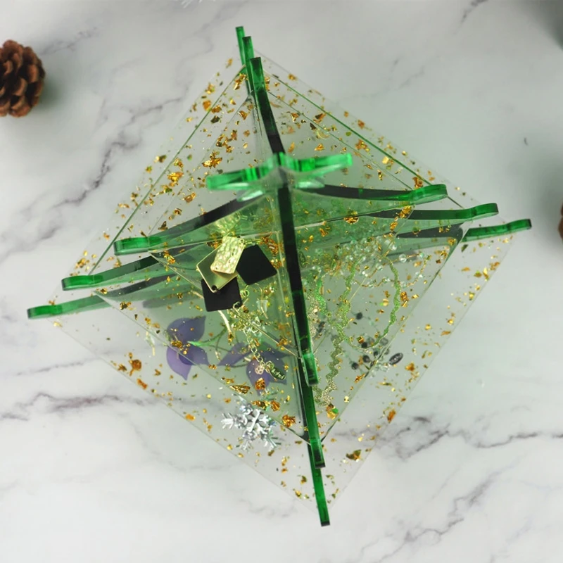 

3-Tier Christmas Tree Cake Stand Tray Epoxy Resin Mold Fruit Tray Silicone Mould L4ME