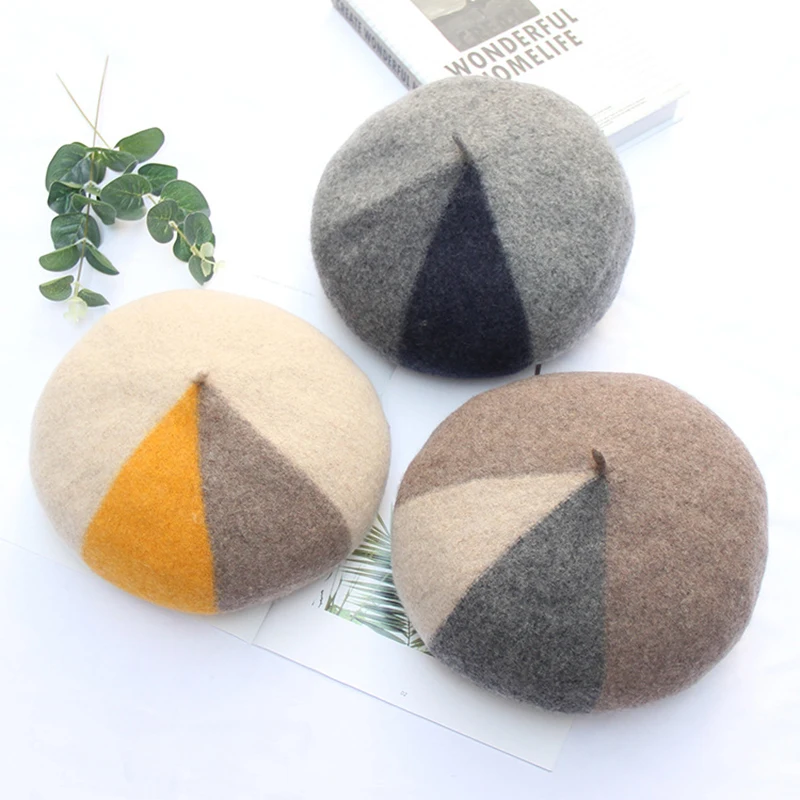 

Cappello Donna Japanese New Style Woolen Beret Female Student Cute Color Matching Pumpkin Hat Boinas Para Mujer Gorros Invierno