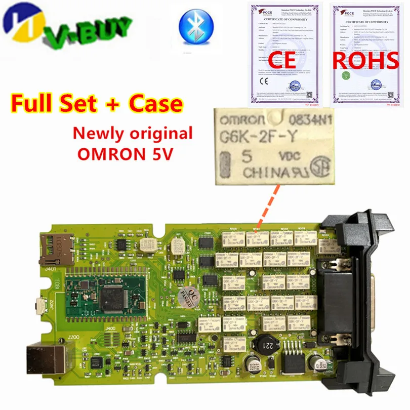 OBDIICAT TCS желтый PCB TCS Pro OBD2 BT R3/,00 keygen для автомобилей/грузовиков диагностический инструмент считыватель кодеров как MVD Multidiag