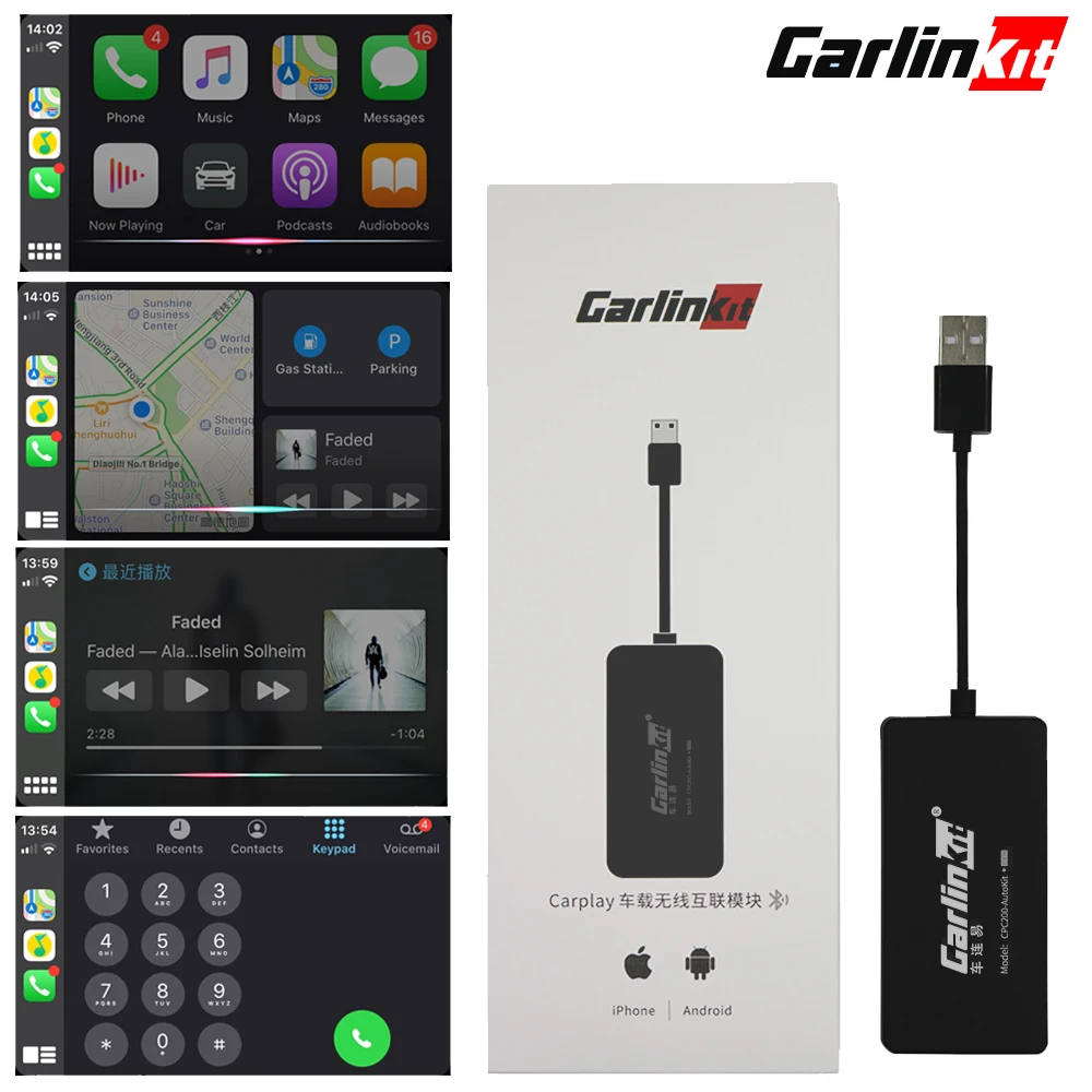 Горячая Распродажа Carlinkit USB внешний порт Carplay для Android Автомагнитола сенсорный экран с системой iOS Carplay Новая версия обновления