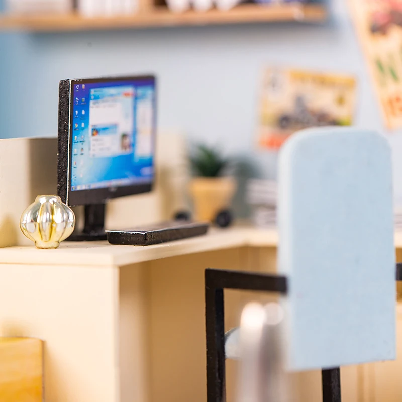 

Doll House Furniture DIY Handmade Wooden Miniatures For Doll House Accessories Dollhouse Kit Toys For Children Birthday Gift