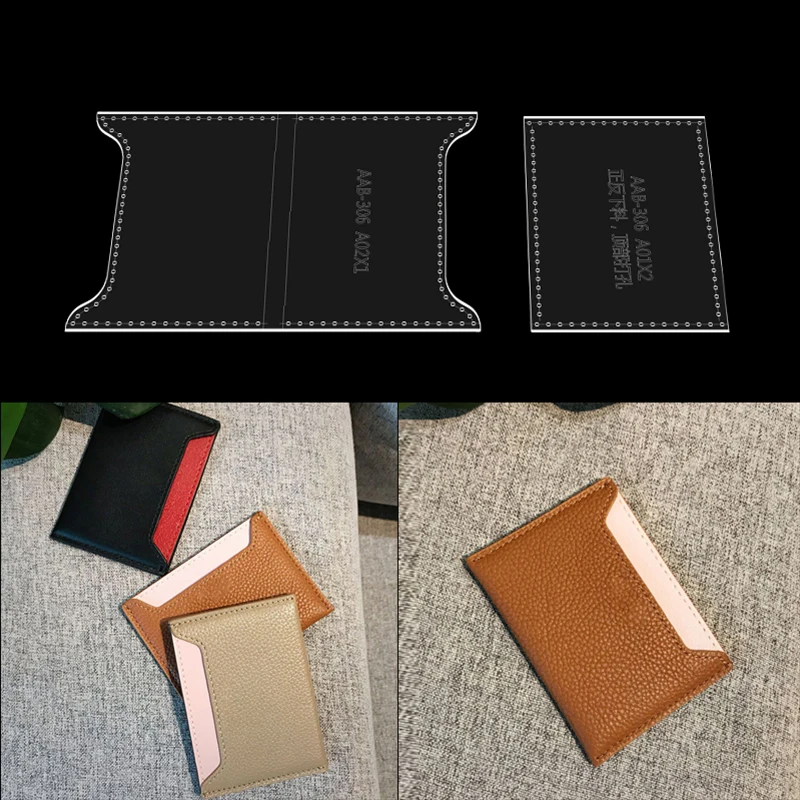 Посылка карт кошелька Бумажный шаблон с узором сделай сам кожаное изделие ручной