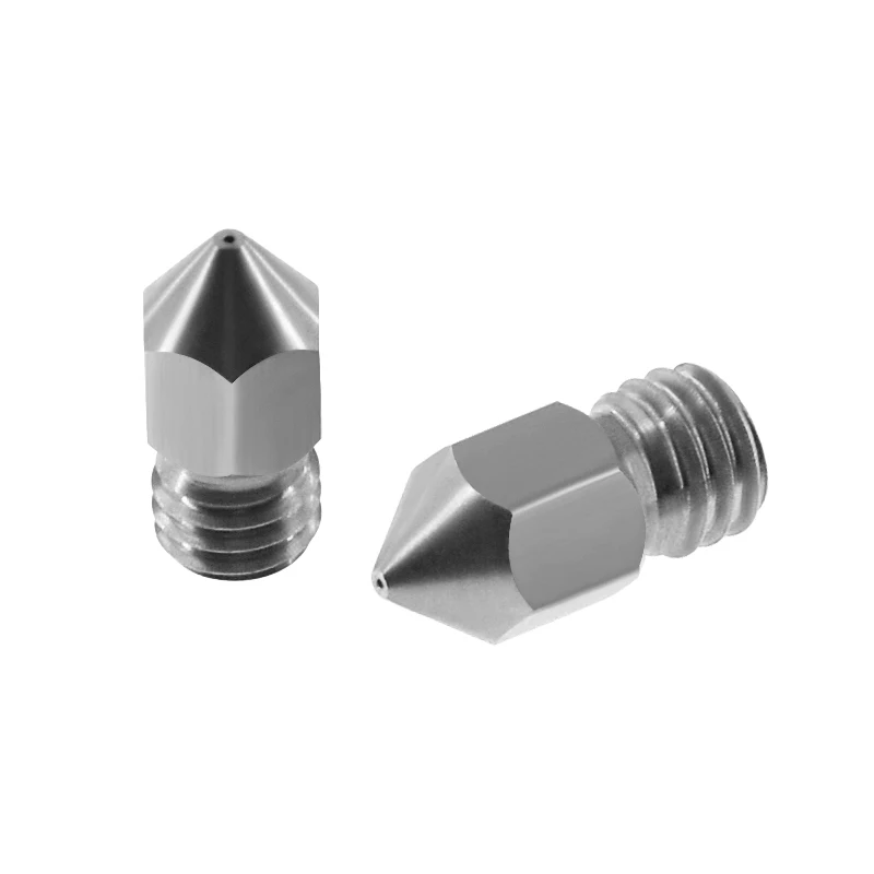 

3D Printer Threaded Stainless Steel MK8 Nozzle M6 0.2 0.3 0.4 0.5 0.6mm for 1.75mm Filament for CR10 CR-10S Ender 3 Ender 5
