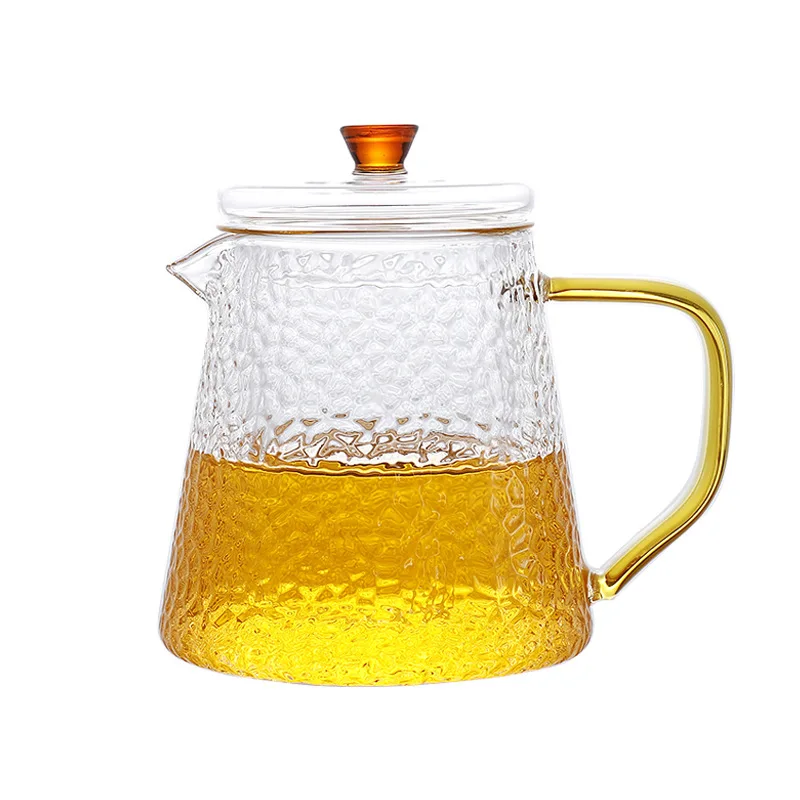 

Borosilicate Glass Hammered Teapot Heat Resistant Tea Making Teapot Filter Household Scented Teapot Tea Infuser