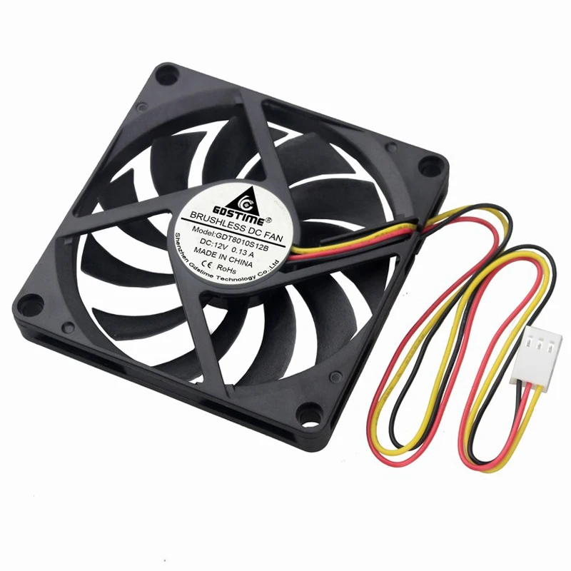2 шт. кулер для ПК Gdstime 12 В 80x80x10 мм 8 см 3 14 дюйма контакта FG|fan 80mm|dc fancooling fan |