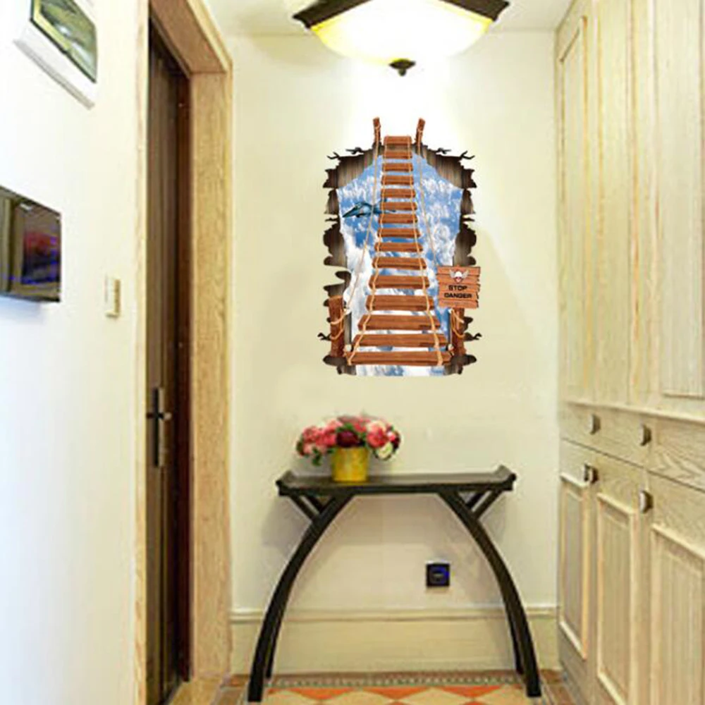 Креативная 3D подвесная наклейка на пол с мостом стену для гостиной спальни