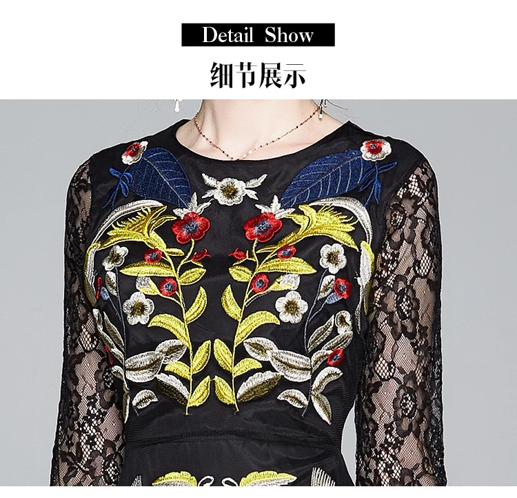 

French Runway Designer Women Embroidery Dress Fashion Women Half Sleeve Long Gown Dress Maxi Banquet Dress 2021 Summer