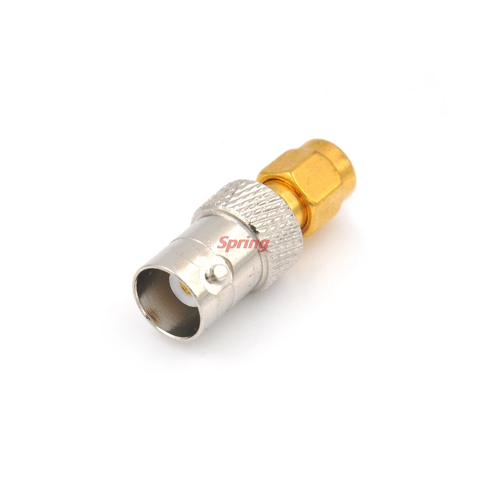 

New 1Pc Gold Tone SMA Male to Silver Tone BNC Female Connector Adapter