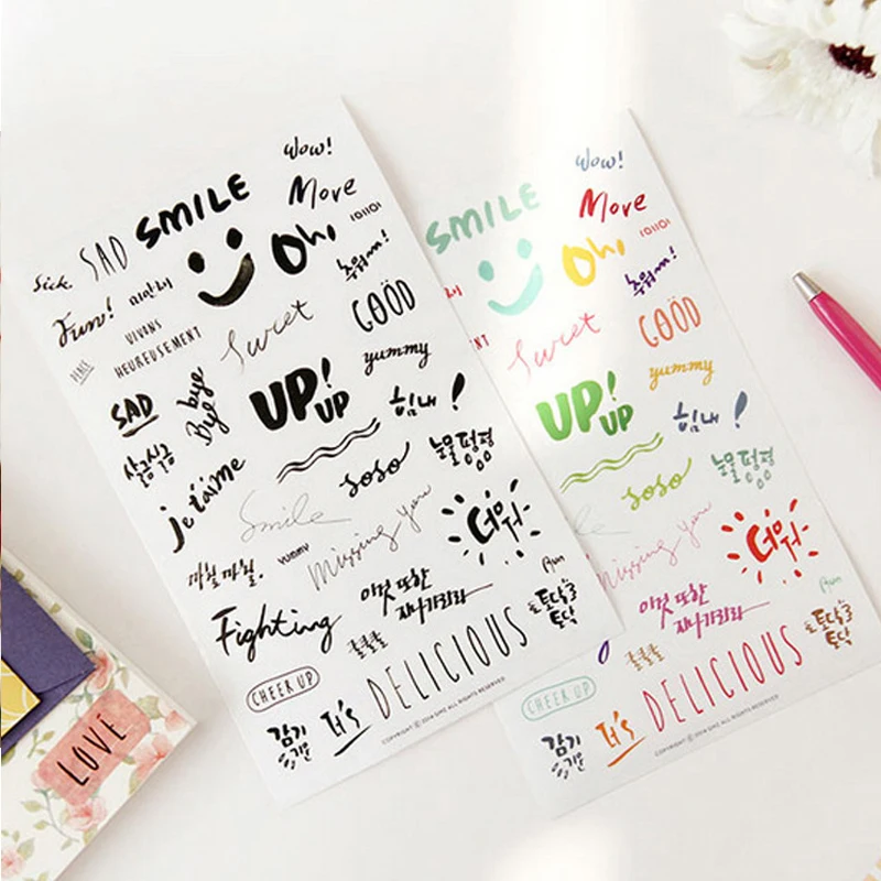 8 шт./упак. Стикеры s свежий и творческих Водонепроницаемый прозрачный ПВХ