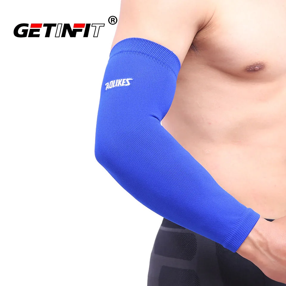 

Getinfit 1PCS Arm Sleeve Elastic Basketball Tennis Armband Soccer Volleyball Protection Elbow Pain Band Sports Protector Gear