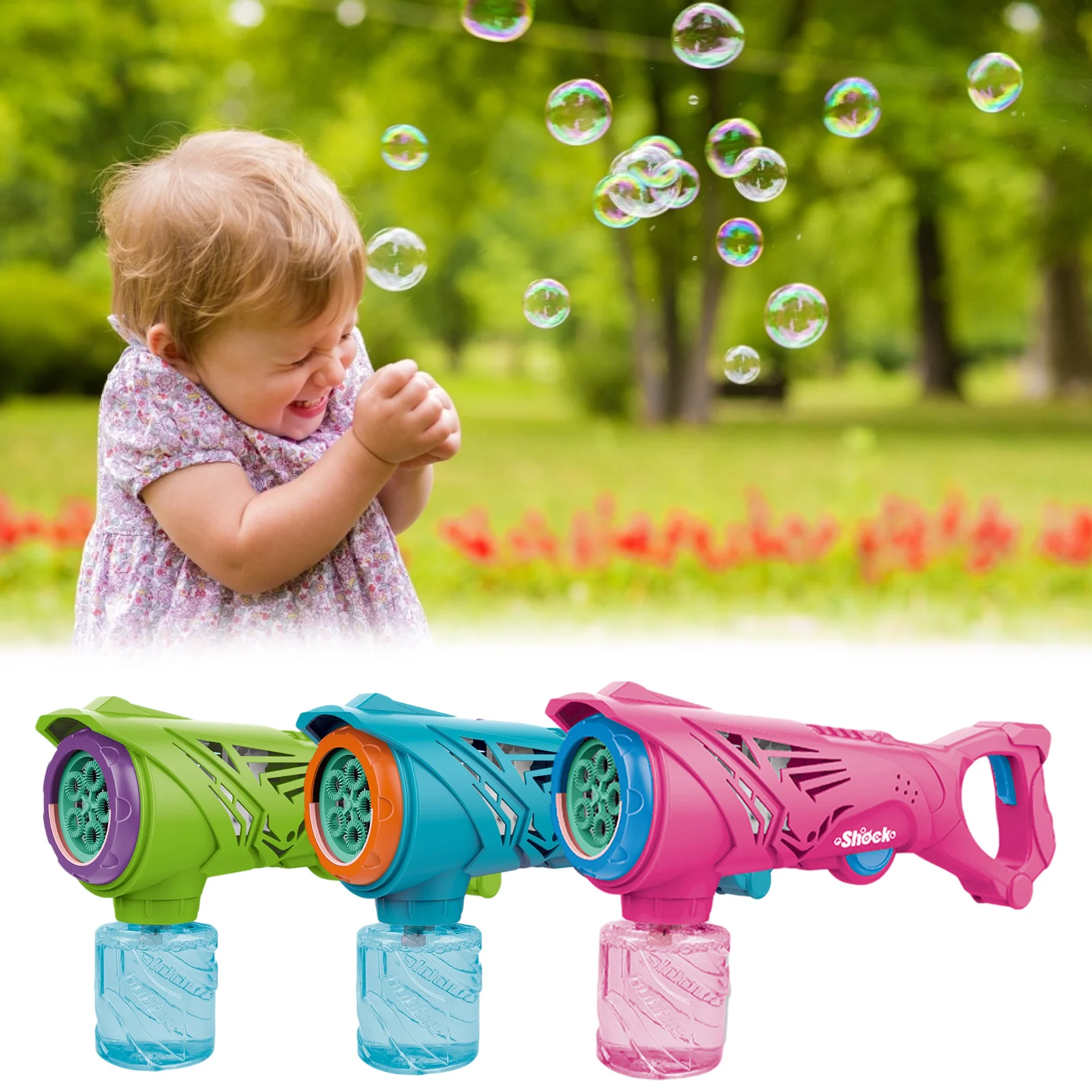 

Kids Summer Funny Magic Bubble Machine Easy Refill Bubble Blower Parent-Child Outdoor Interactive Toys Automatic Bubble Blower