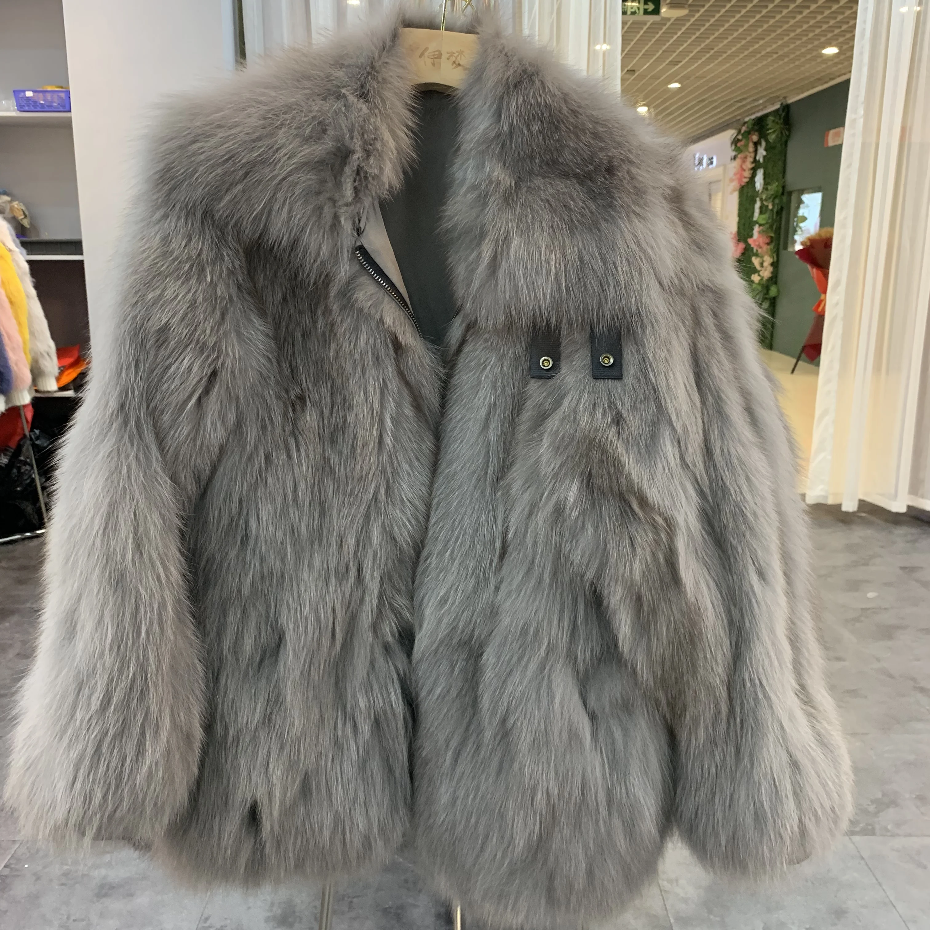 SQXR женская шуба из натурального меха Толстая теплая Лисьего верхняя одежда