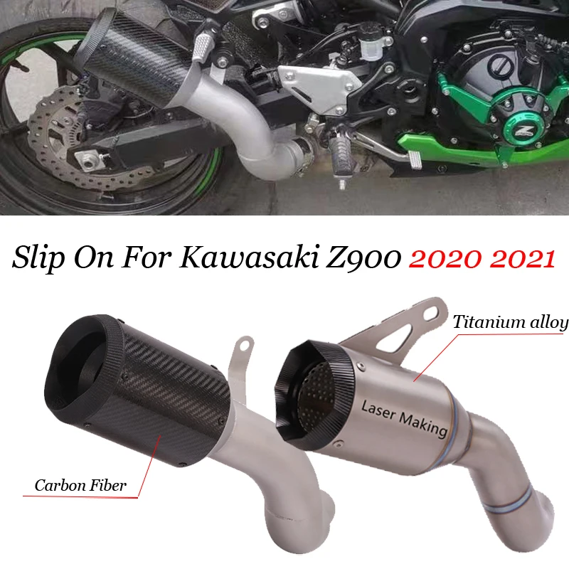 

Slip On For Kawasaki Z900 A2 Z900e 2020 2021 Motorcycle HP Exhaust Escape Moto Modify Link Pipe Carbon Fiber Muffler DB Killer