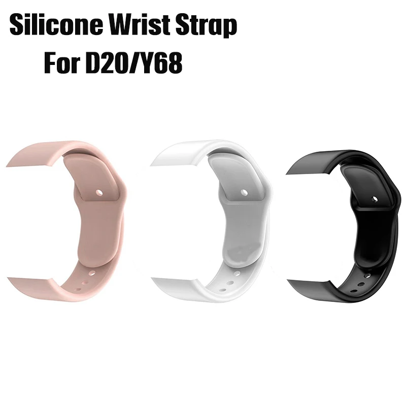 

Silicone Wrist Strap for D20 Y68 Smart Watch Replaceable Soft TPU Waterproof Durable Comfortable Wrist Band Bracelet Accessories