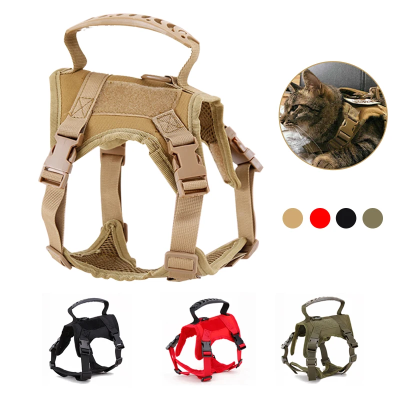 

Cat Harness and Leash Tactical Training Dog Kitten Cats Harnesses Puppy Lead Walking Running Vest Strap Clothes Pet Supplies
