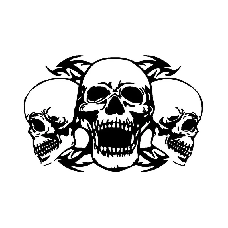 

Classic Design Triple Skull Car Stickers Originality Cover Scratches Car-Stickers and Decals FashionCar Accessories forkk18*12cm