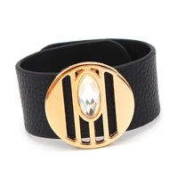 2021 fashion women bracelet punk wide geometric gold leather bracelets for women cuff bracelet statement jewelry gift geometric