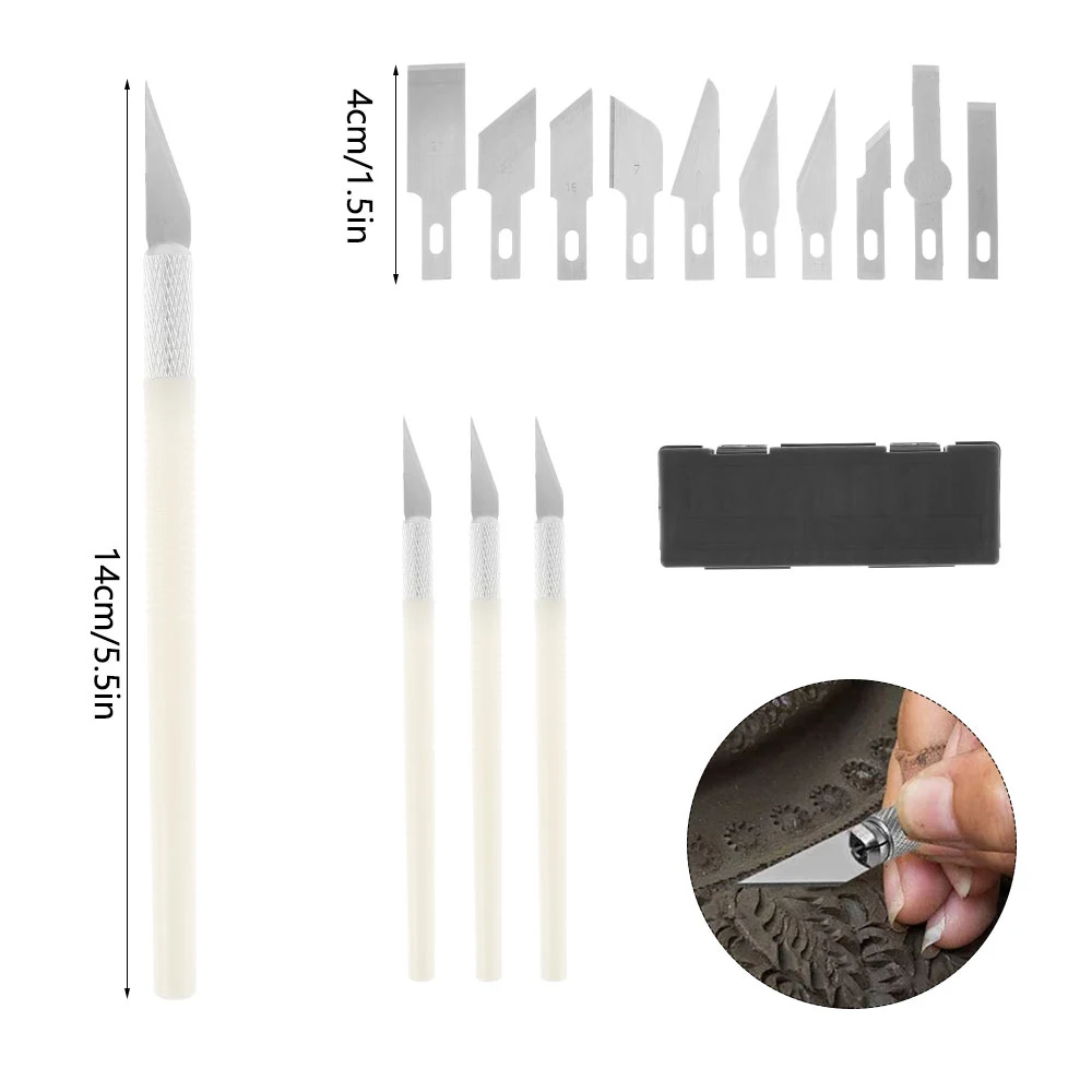 

13pcs Tool Sculpture Engrave Carve Knife Blades Metal Blade Wood Carving Knife Blade Replacement Surgical Scalpel Craft Hobby