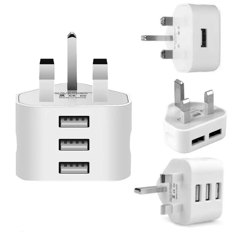 UK Plug Wall 3 Pin Adaptor Charger with 1/2/3 USB Ports Travel Charging Mains AC Multi Power Adapter Dropship | Мобильные телефоны