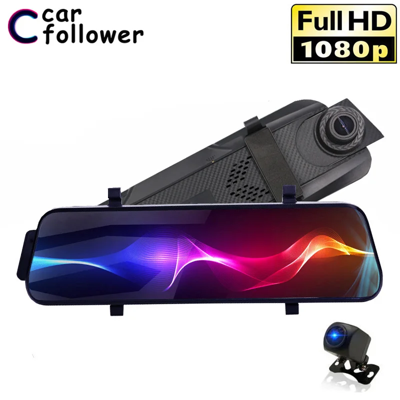10 дюймовый сенсорный экран 1080P Автомобильный видеорегистратор с двумя