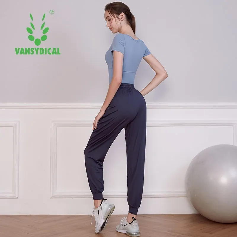 Женский комплект для йоги Vansydical из 2 предметов дышащая футболка с коротким