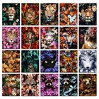 Алмазная живопись сделай сам, вышивка крестиком с изображением Льва, тигра, леопарда, кота, лисы, волка, енота, панды