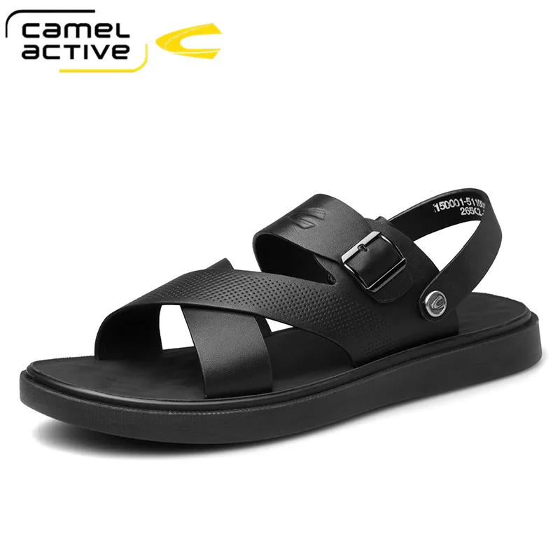 Мужские сандалии из бычьей кожи Camel Active черные удобные гладиаторы повседневная