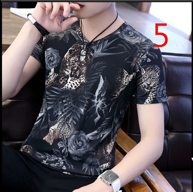 

Tide brand large size short-sleeved men's thin section round neck casual T-shirt wild silk cotton summer ice silk compassionate