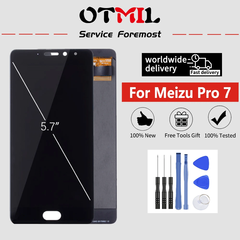 Новый 5 7 "для MEIZU Pro7 AMOLED ЖК-дисплей сенсорный экран с рамкой дигитайзер полная