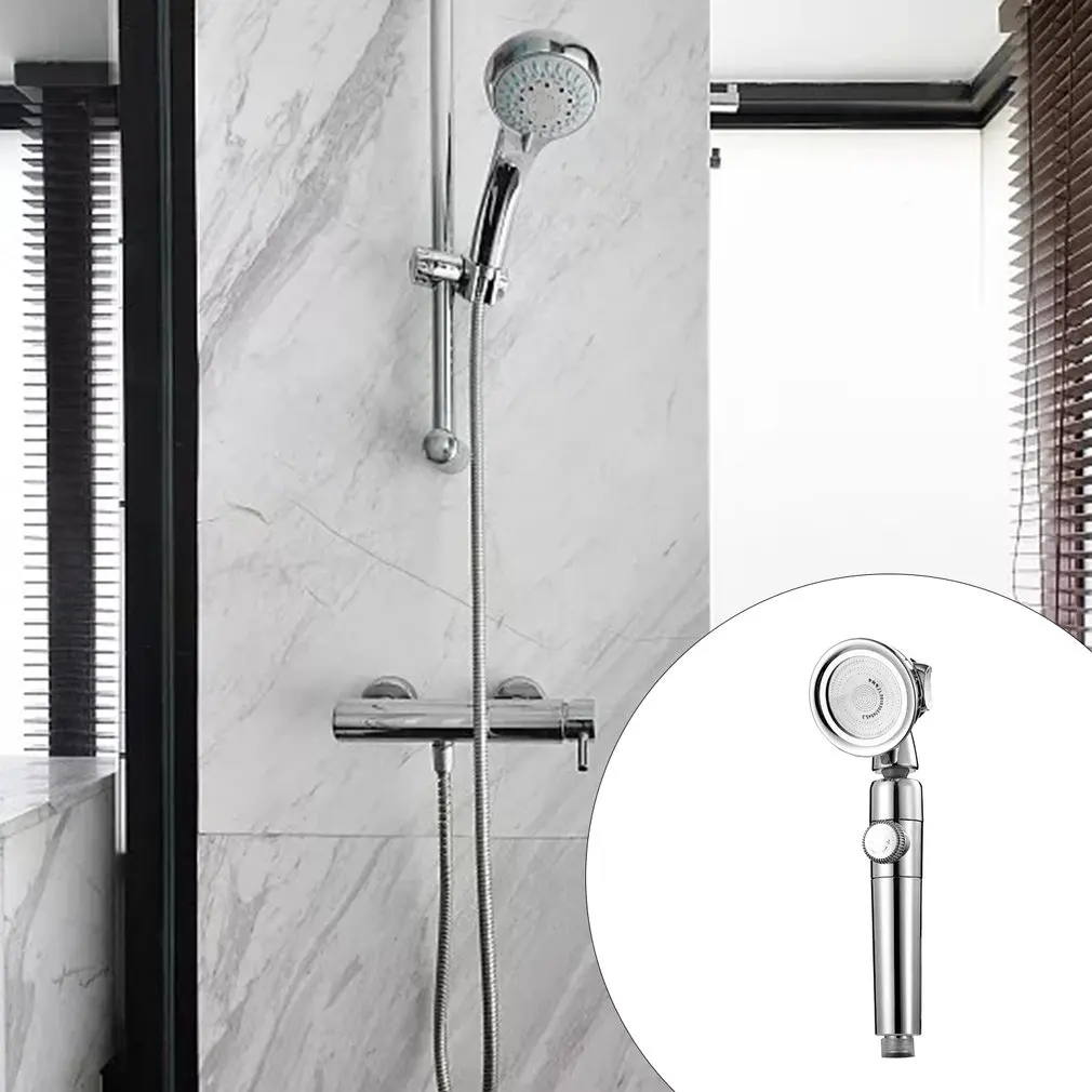 

New Pressurized Shower Head High Pressure Water Saving Perforated Free Bracket Hose Adjustable Bathroom Accessories Shower Set