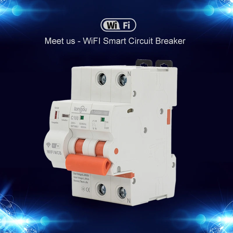 

2P WIFI Circuit Breaker Timer Remote Control with Overload and Overvoltage/Undervoltage Protection Intelligent Reclosing Switch