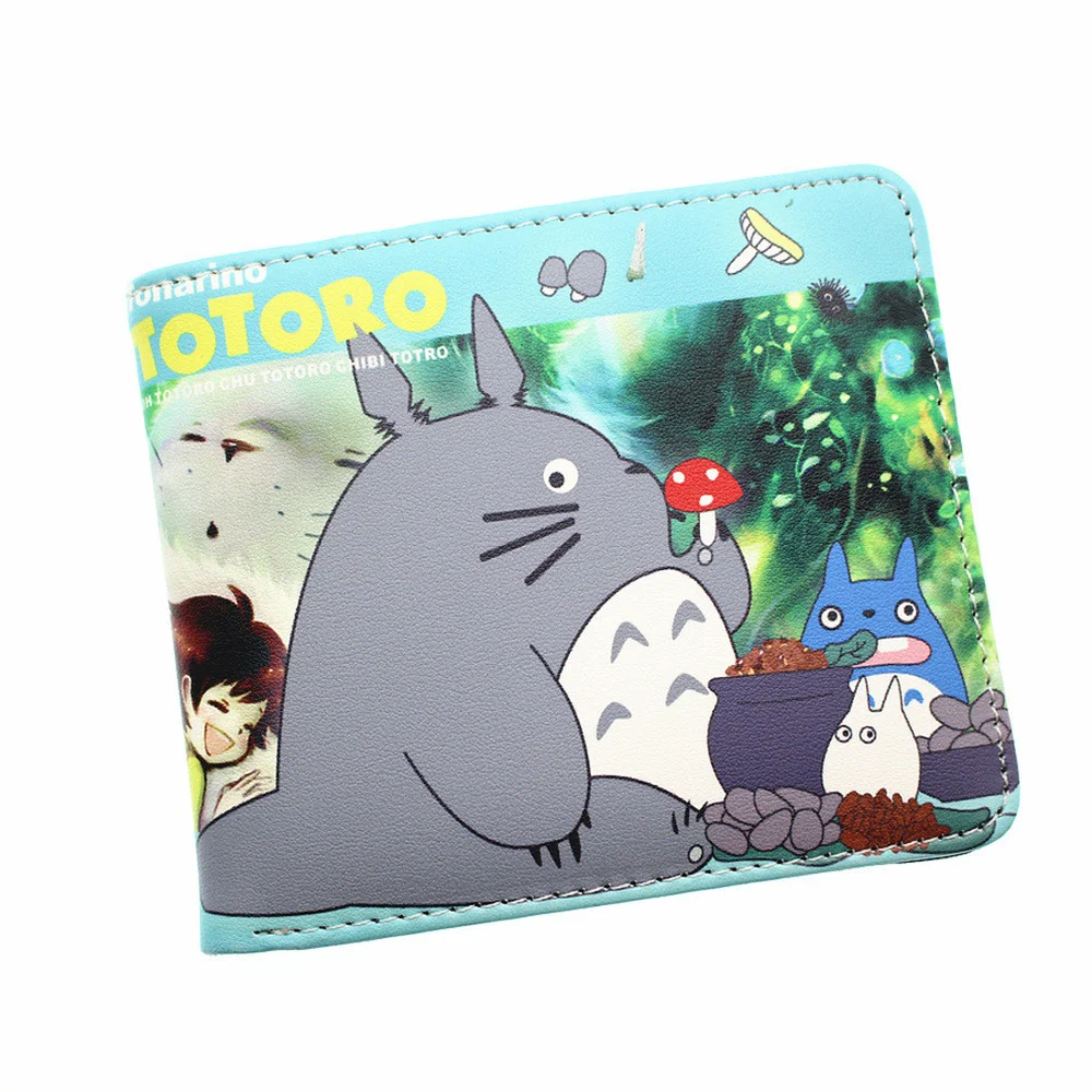 

PU Wallet Anime My Neighbor Totoro Bifold Photo Card Holder Casual Student Coin Leather Men's Women's Cartoon Short Purses Gift