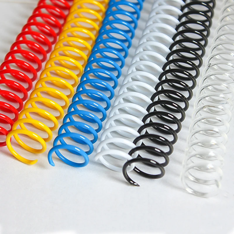 40Pcs 14/16/18/22mm A4 46Hole LooseLeaf Plastic Binding Single Wire Ring PVC Spiral Flexible Coil Student Notebook Office Supply