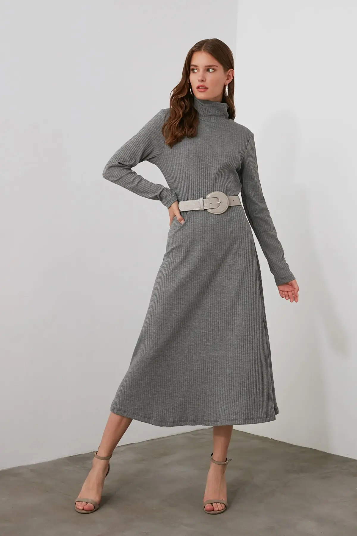 Трикотажное платье с высоким воротником TWOAW21EL0527|Женские платья| |