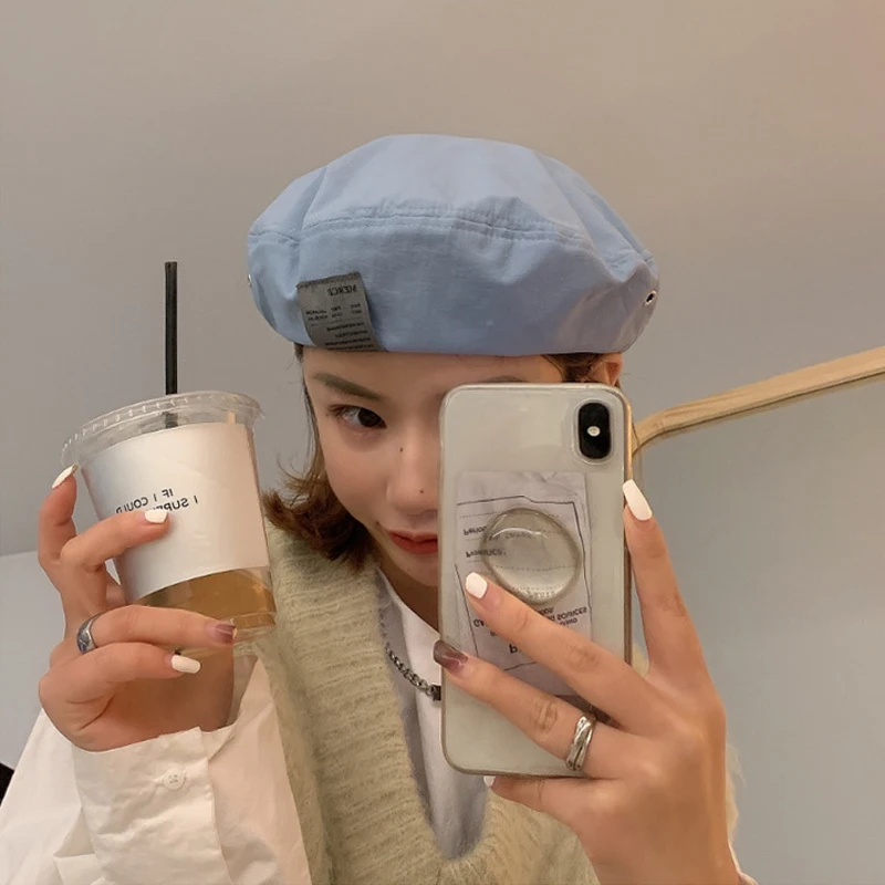 Берет Foux женские летние шапки с тонкими буквами регулируемый берет