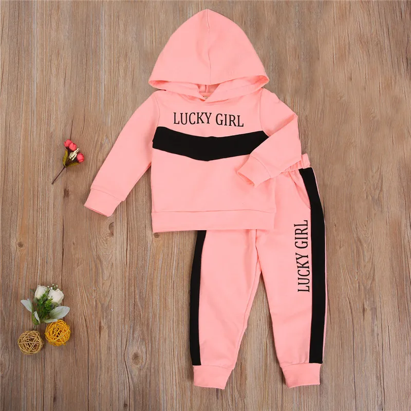 

2021Casual Toddler Baby Boy Girl Clothing Autumn New Letter Pattern Long Sleeve Top Sweatshirt+Harem Pants 2pcs Outfits Set 2-7Y