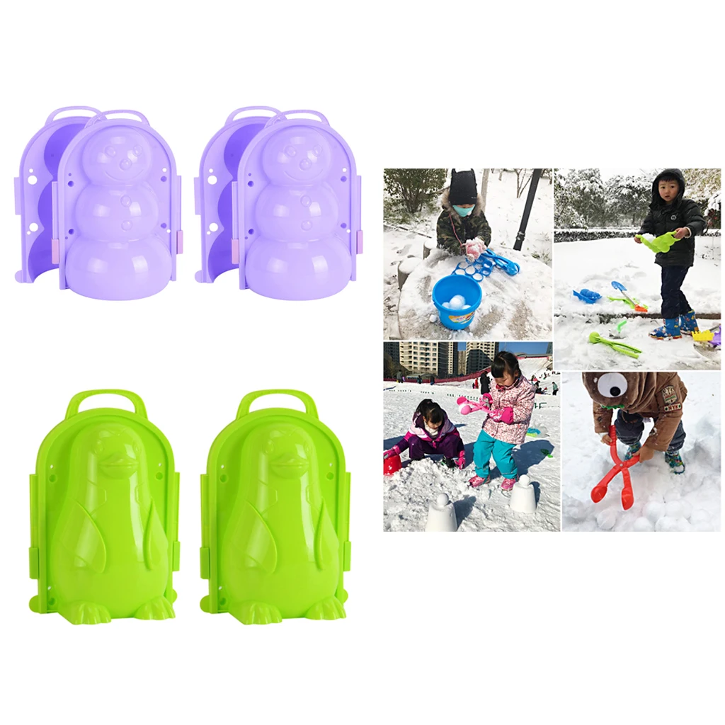 

2Pieces Kids Snowball Maker Snowman/Penguin Mold, Snowball Clip Tool, Outdoor Winter Snow Toy, Can Also be Sand Mold