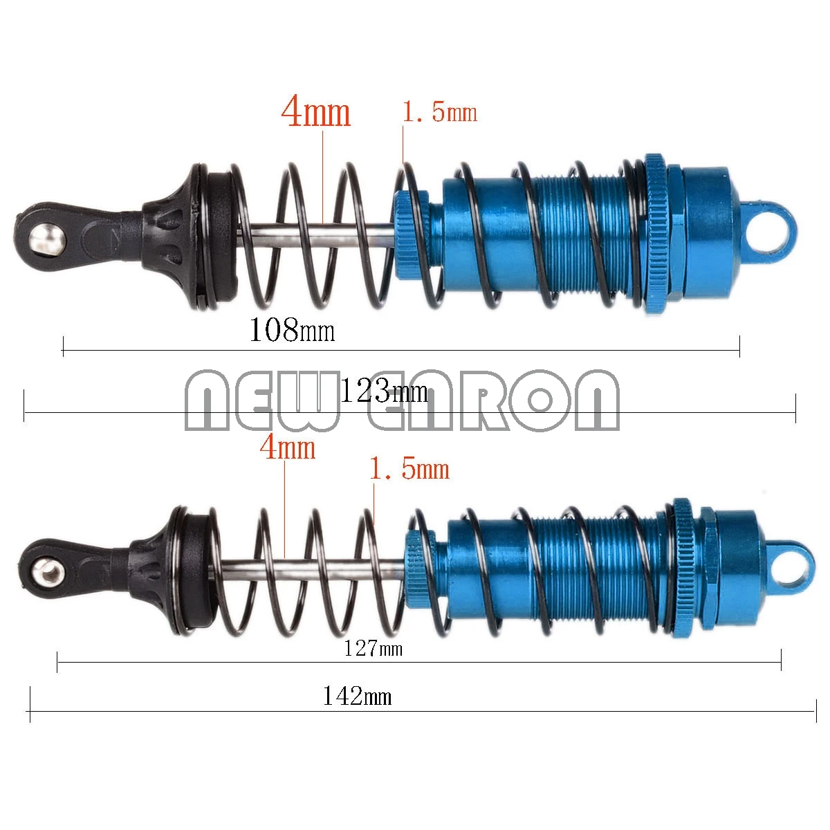 

NEW ENRON 2P/4P Aluminum Front 77-105MM Rear 90-127MM Damper Oil Shock Absorber For RC 1:8 Truck HSP KYOSHO NANDO TAMIYA