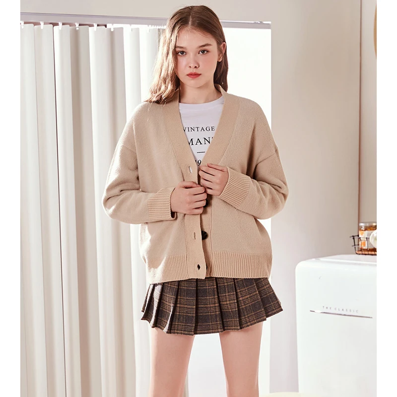 Вязаный кардиган для девочек женская теплая зимняя одежда 2020 свитер новинка