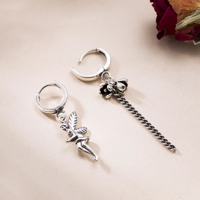 Женские винтажные серьги-гвоздики Kinel из стерлингового серебра 925 пробы с цветком