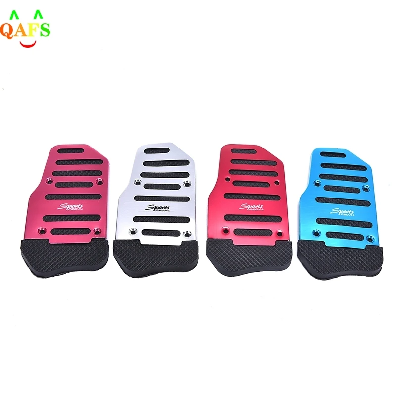 2/3pcs Aluminium Alloy Foot Treadle Cover Pad Auto Vehicle Non-slip Pedal