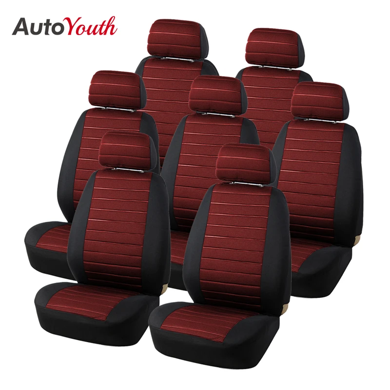 7PCS Car Seat Covers Universal Airbag Compatible Auto Protect Cushion Red Car interiors For HYUNDAI-i30 For TOYOTA-CAMRY