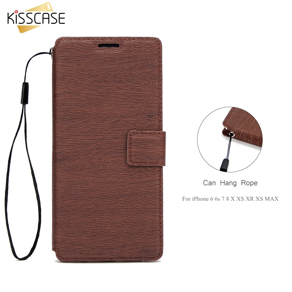 KISSCASE слот для карт из искусственной кожи чехол iPhone 7 XR XS MAX 8 X 6 Plus 6s Coques