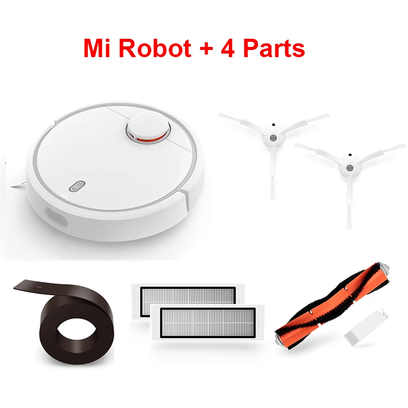 Xiaomi mi робот-пылесос mi Роботизированный умный планируемый Тип wifi приложение управление автоматическая зарядка LDS сканирование - Цвет: Add 4 Parts