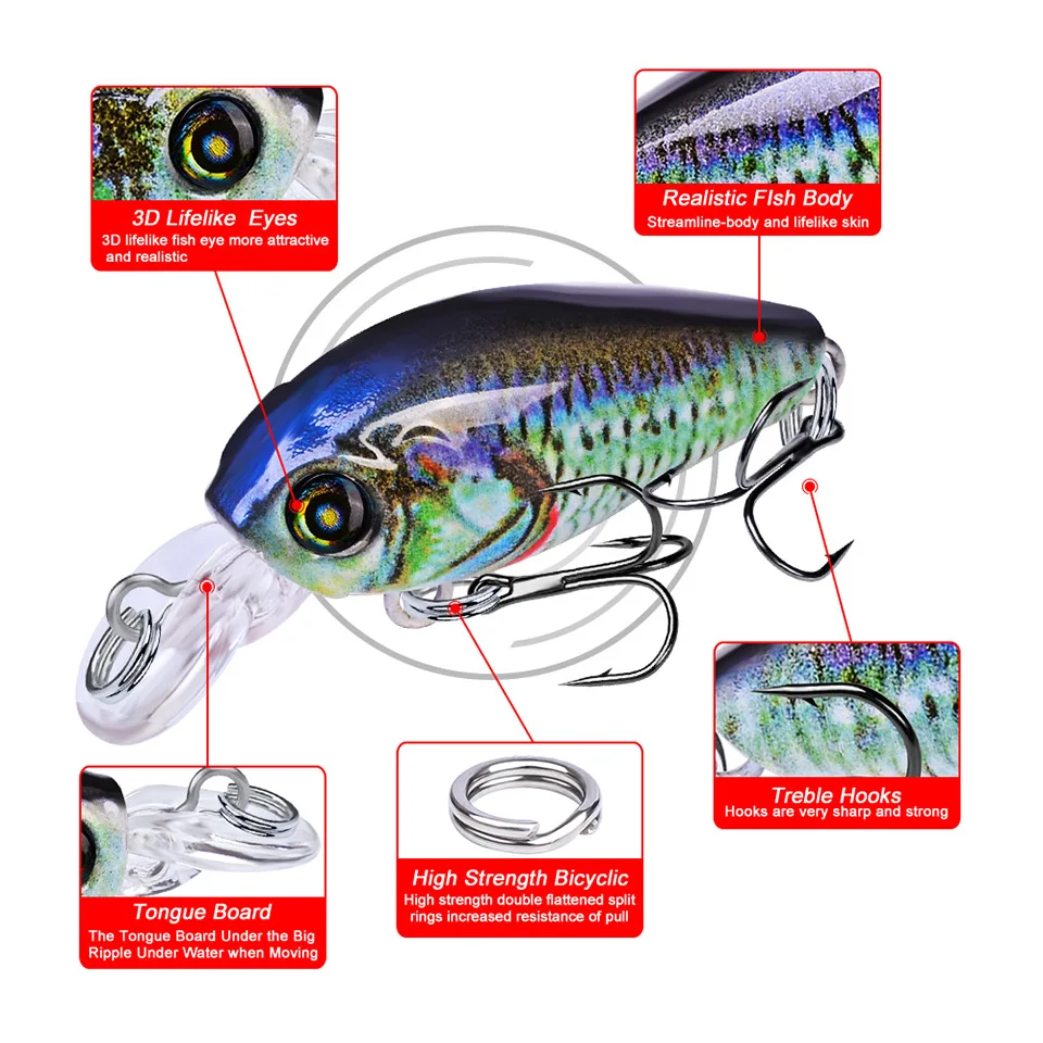 4 г кренкбейт микро Шад новые воблеры рыболовные приманки 47 мм Luya пластиковая