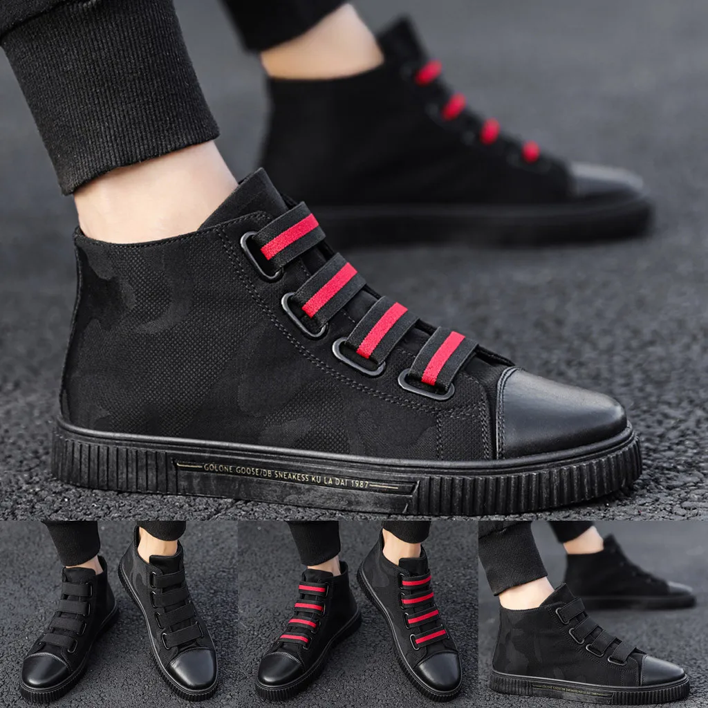 Модные ботинки мужские однотонные высокие дикая Нескользящая повседневная